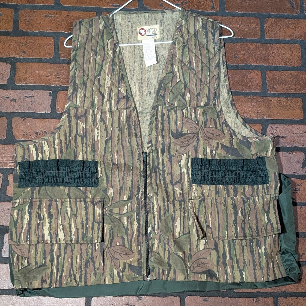 Sports Afield Men's L Realtree Camo Padded Hunting Vest Game Pockets‎